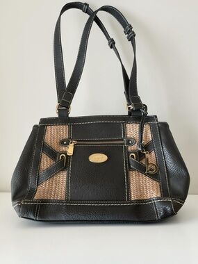 b.o.c. Born Black and Tan Woven Panel Shoulder Bag